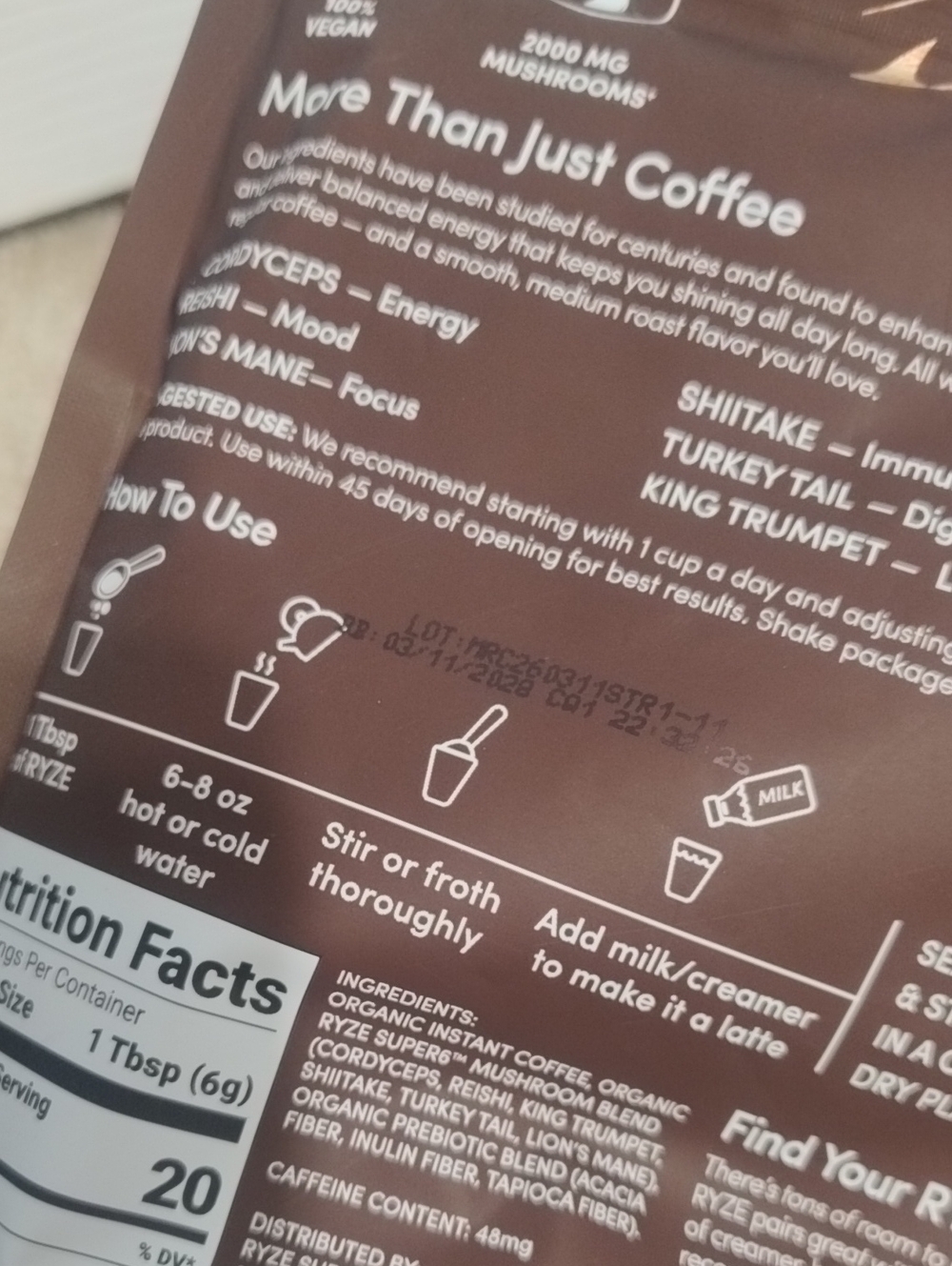 Mushroom Coffee - Bright & Smooth 2 Packs Brand New - Picture 2 of 2